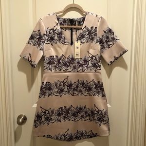 Topshop Floral Short Sleeve Dress